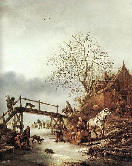 Isaac van Ostade A Winter Scene France oil painting art